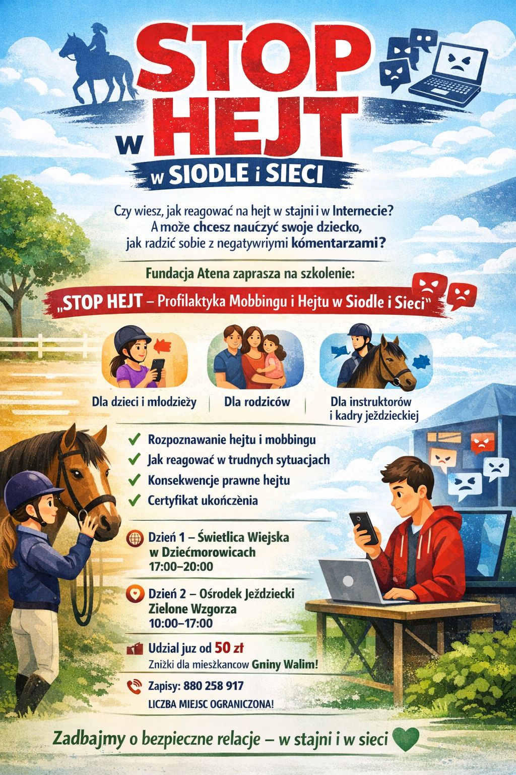 Warsztaty „STOP HEJT w środowisku jeździeckim”